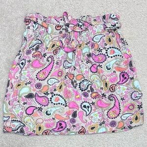Divided Pink Paisley Mini Skirt